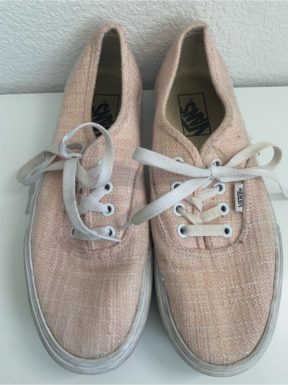Vans Women's Pale Pink Canvas Low-Top Sneakers